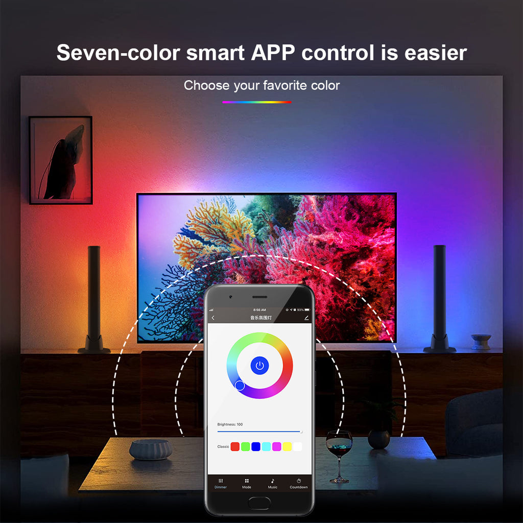 RGB LED Gaming Lights 🌈 – Smart Ambient Lamps (Music Sync & 16M Colors)