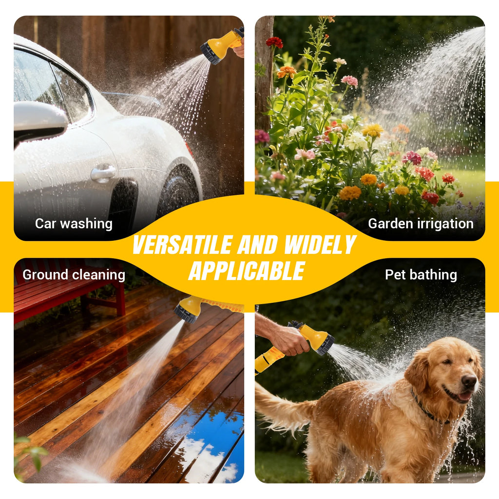 15/25/30M Garden Water Hose Reel Floor Standing Hose Reel Heavy Duty Hose Reel with Nozzle 7 Patterns & Fittings