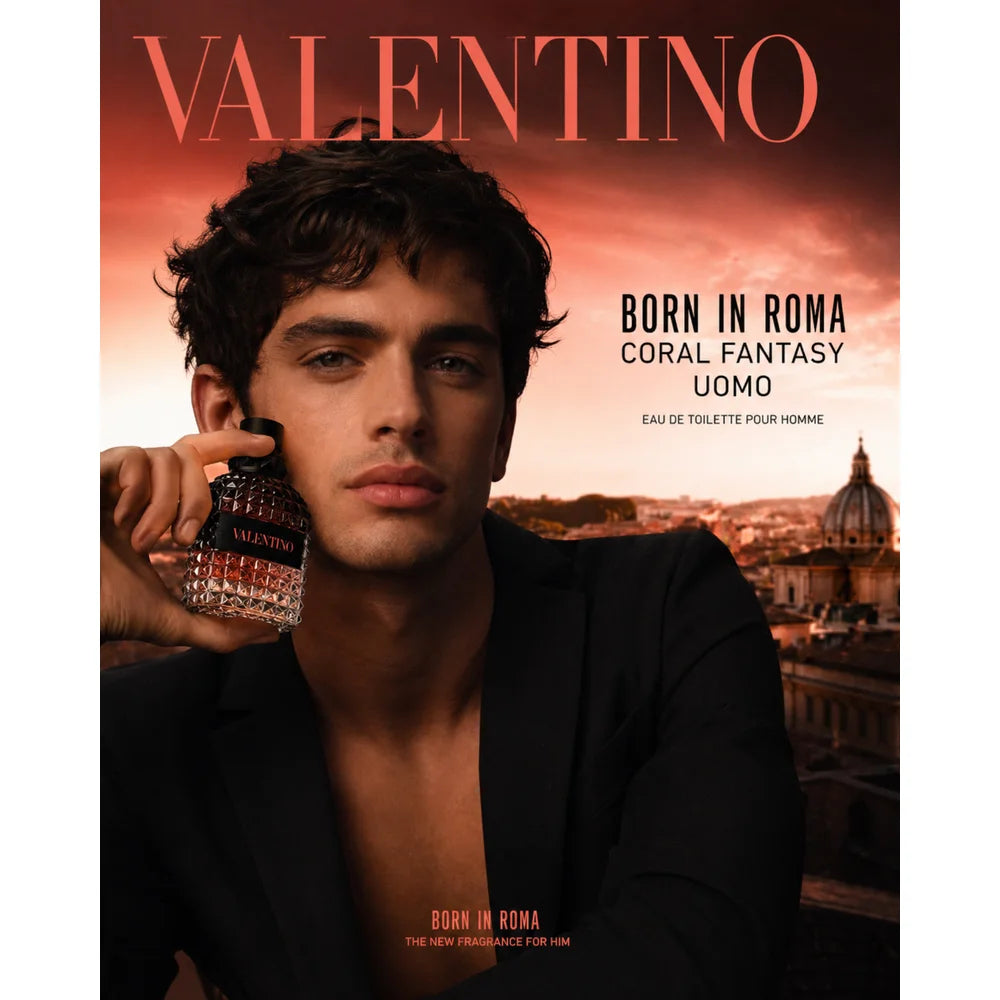 Valentino Born In Roma Coral Fantasy uoma Eau de Toilette for men 50ml-aromatic woody perfume with Notes of red apple, sage and tobacco