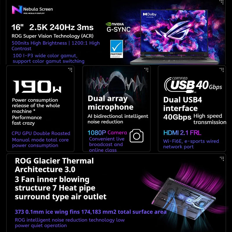 2025 ORIGINAL New ROG Strix G16 Ryzen9 RTX5070 SCAR EDITION 16GB RAM 1TB Laptops 16inch 2.5K Gaming Laptop