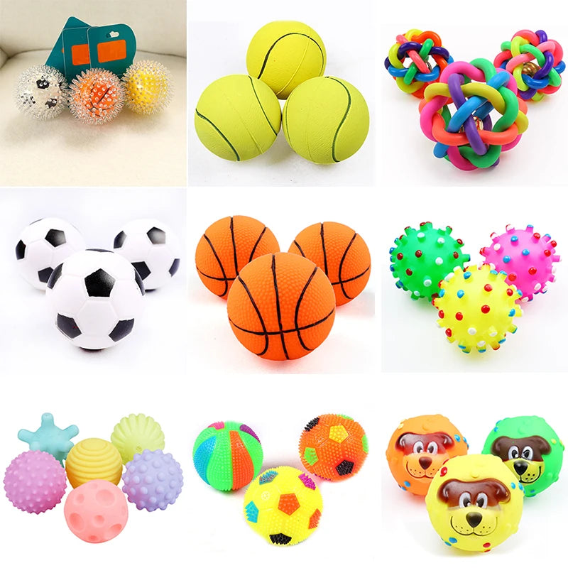 Interactive Dog Ball 🐶 – Durable Rubber Toy for Small Dogs (6 cm)
