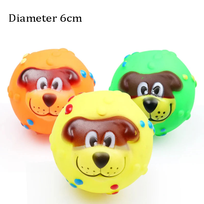 Interactive Dog Ball 🐶 – Durable Rubber Toy for Small Dogs (6 cm)