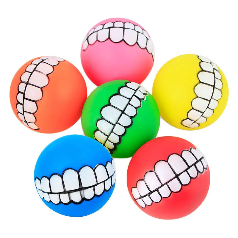 Interactive Dog Ball 🐶 – Durable Rubber Toy for Small Dogs (6 cm)