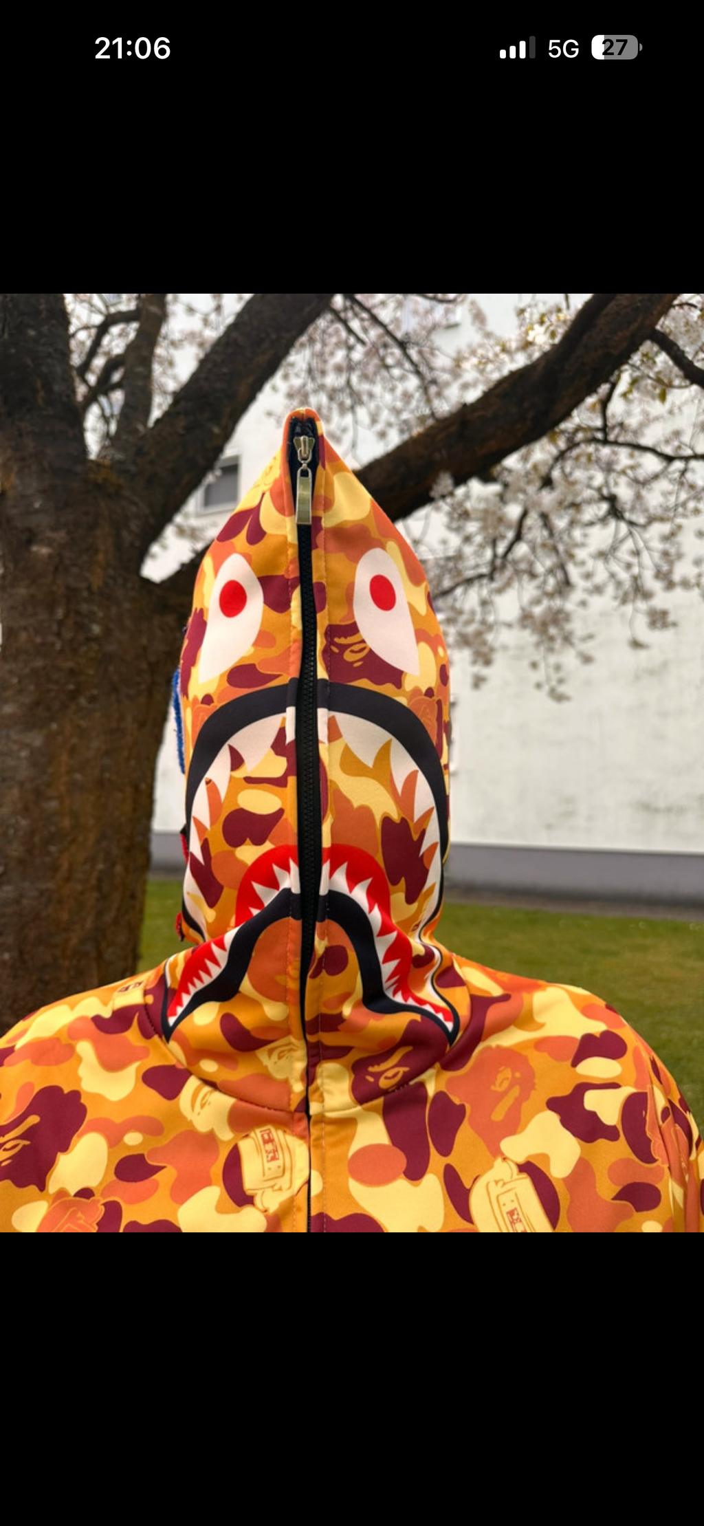 Gaming Shark Hoodie – Orange Camo 🔥