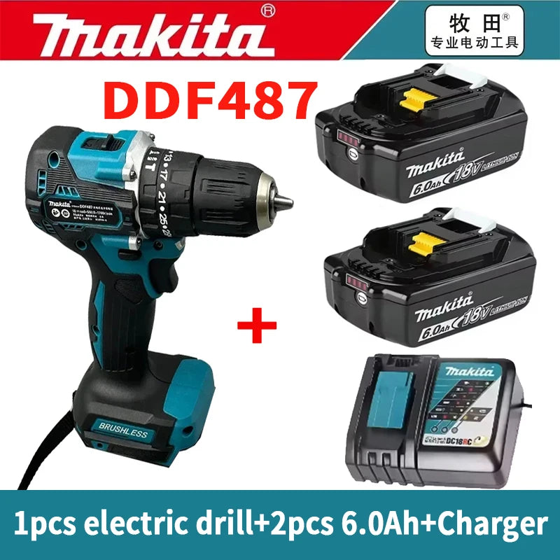 DDF487 Makita 18V 6.0 Rechargeable Lithium Battery with LED Indicator High Capacity for Makita Cordles Power Tool Battery