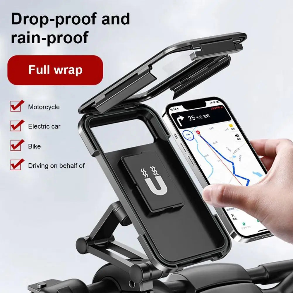 Waterproof Motorcycle Mobile Phone Holder 360°Rotatable Bike Cellphone Mount Universal Adjustable Cycling Smart Phone Mount