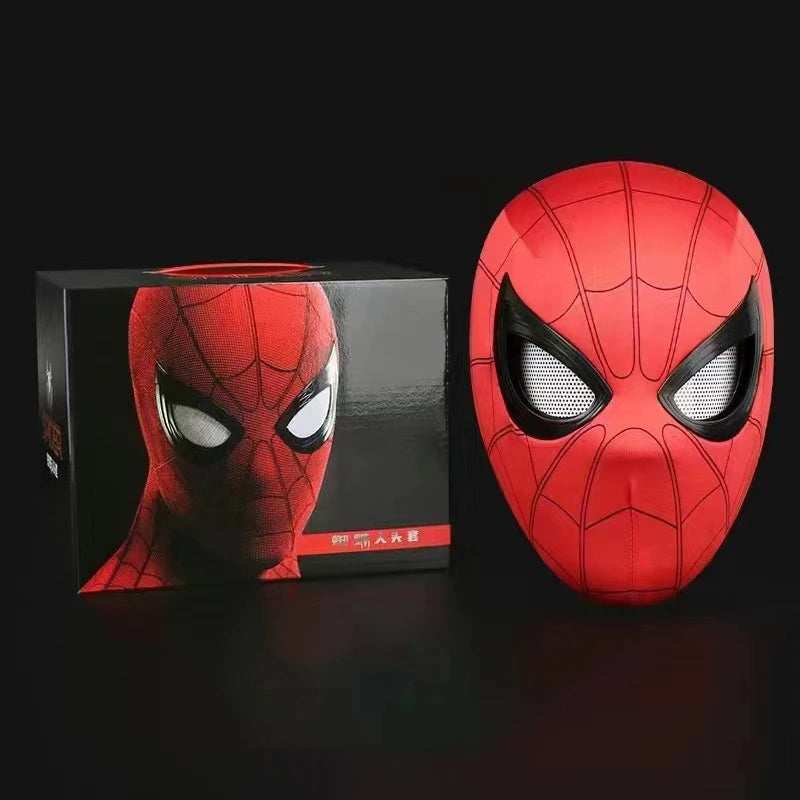 Spider Man Mask Can Blink Headgear Mask Cosplay Moving Eyes Mask Model Elastic Toys Adults Kids Halloween Christmas Gifts