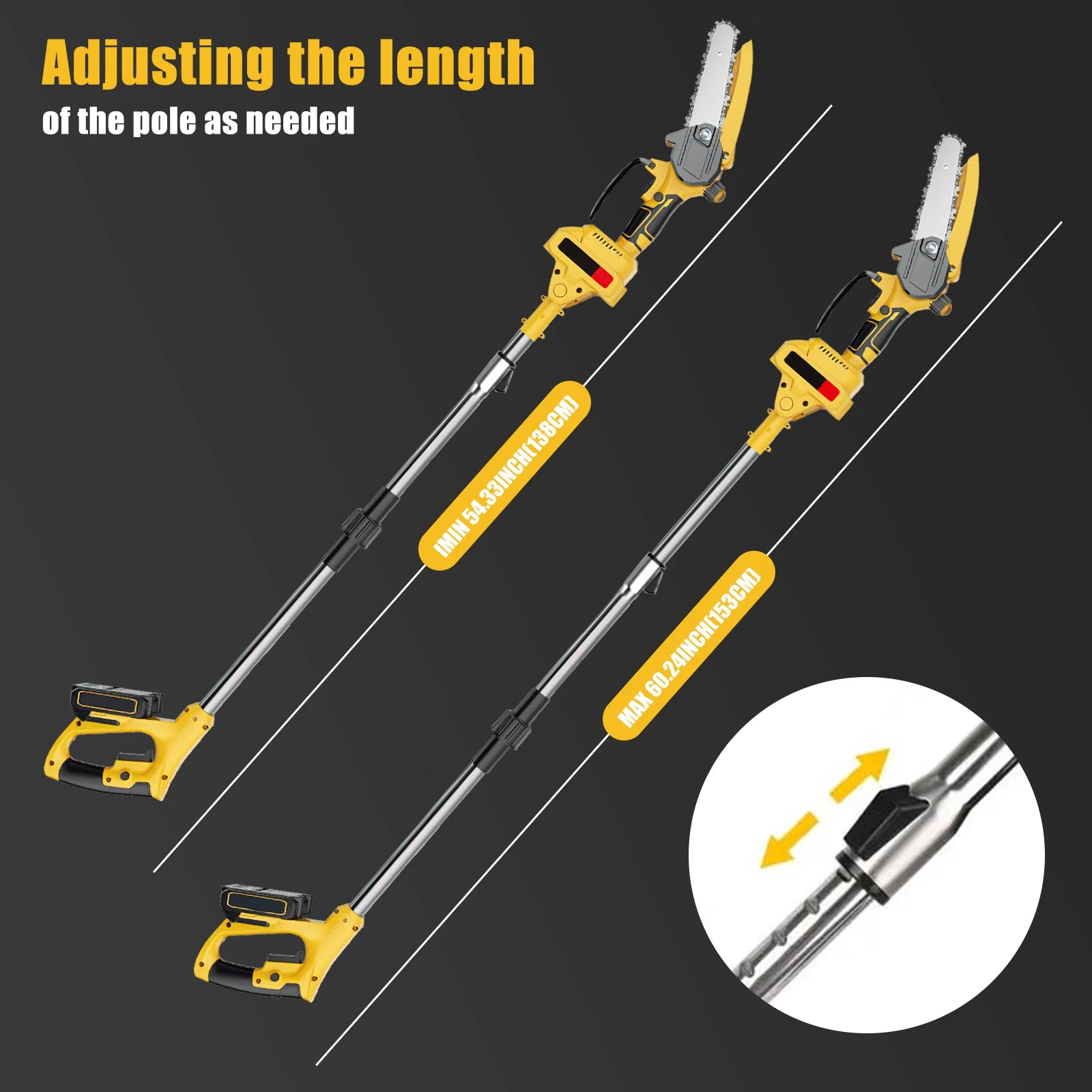 2 IN 1 Electric Chainsaw Telescoping Pole Pruner Pole Branch High Saw Garden Garden borrowing Tool For Makita Battery Pin
