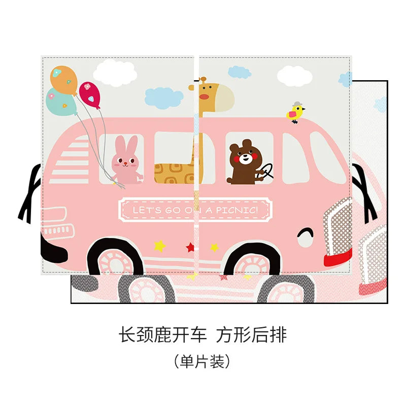 New 2 Layers Telescopic Magnetic Car Window Shades Mosquito Net Sun Cover Sunshade Uv Protection Block Mesh Curtain for Kid Baby