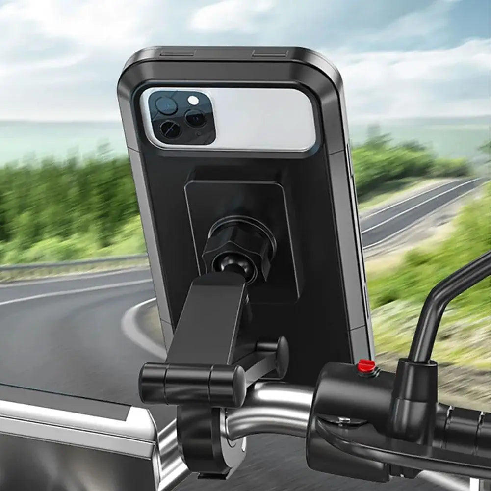 Waterproof Motorcycle Mobile Phone Holder 360°Rotatable Bike Cellphone Mount Universal Adjustable Cycling Smart Phone Mount