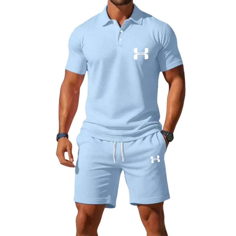 Men’s Summer Polo Set – T-Shirt & Shorts Matching Outfit | Casual Sport Style