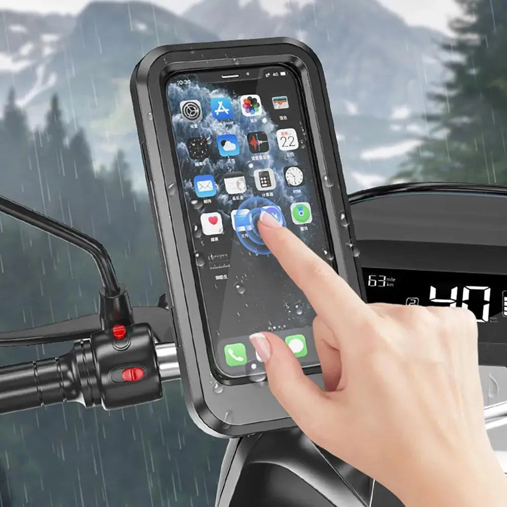 Waterproof Motorcycle Mobile Phone Holder 360°Rotatable Bike Cellphone Mount Universal Adjustable Cycling Smart Phone Mount