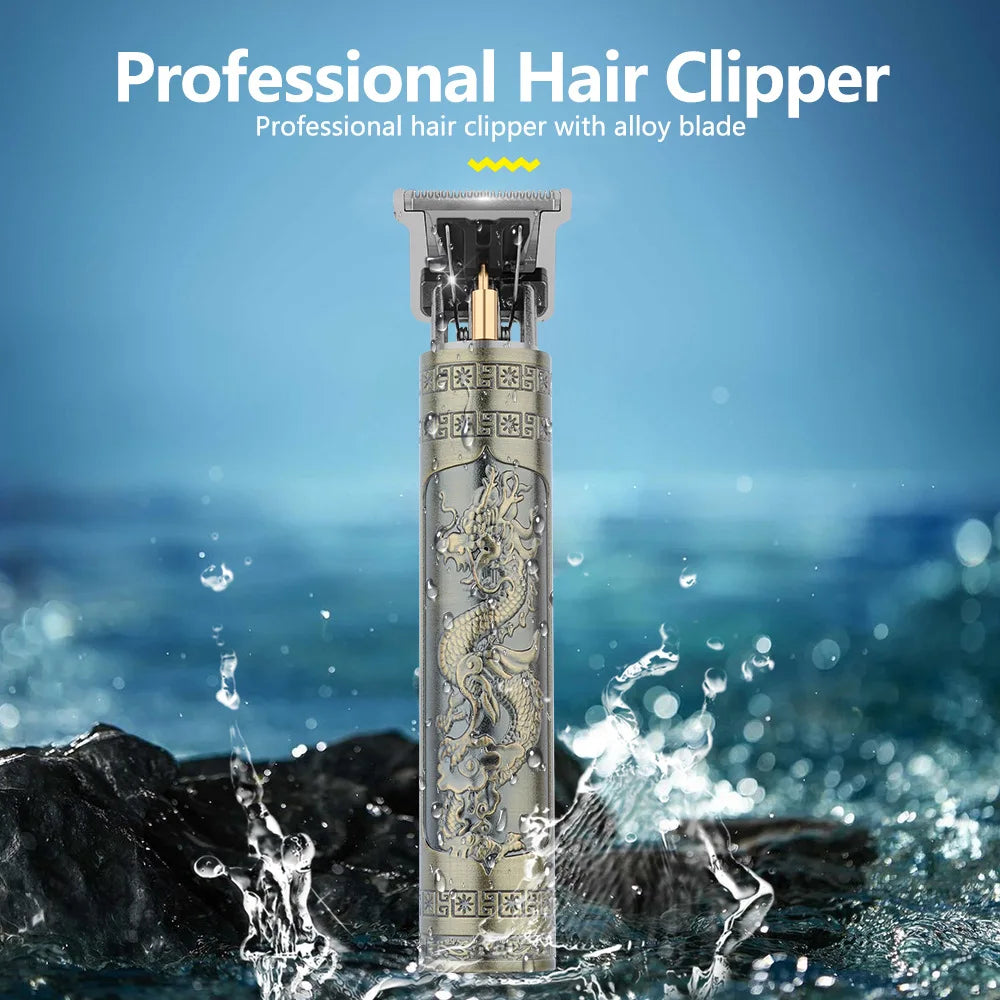Professional T9 Vintage Hair Trimmer ✂️ – Cordless Electric Clipper for Beard & Precision Trimming
