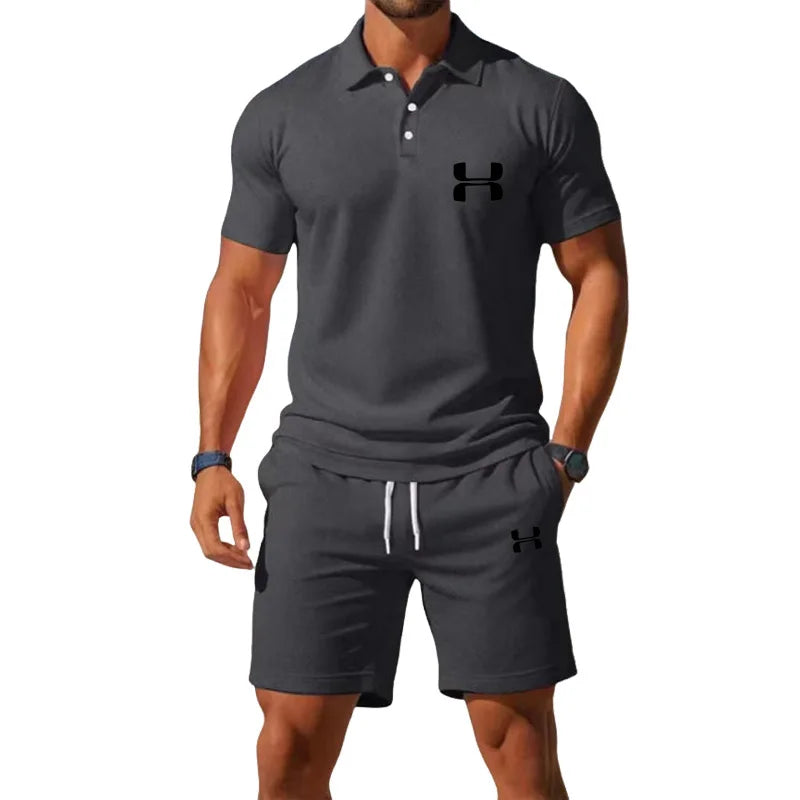 Men’s Summer Polo Set – T-Shirt & Shorts Matching Outfit | Casual Sport Style
