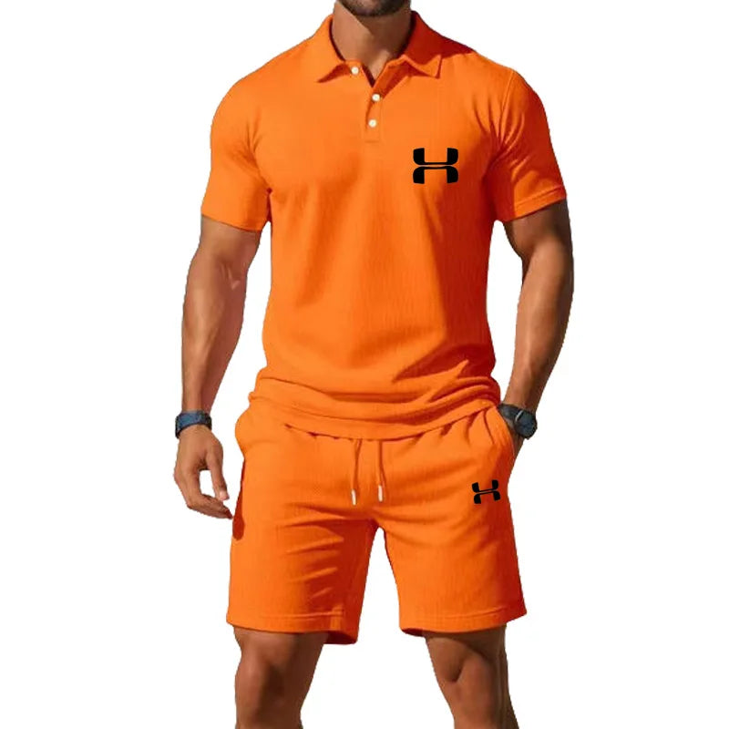 Men’s Summer Polo Set – T-Shirt & Shorts Matching Outfit | Casual Sport Style