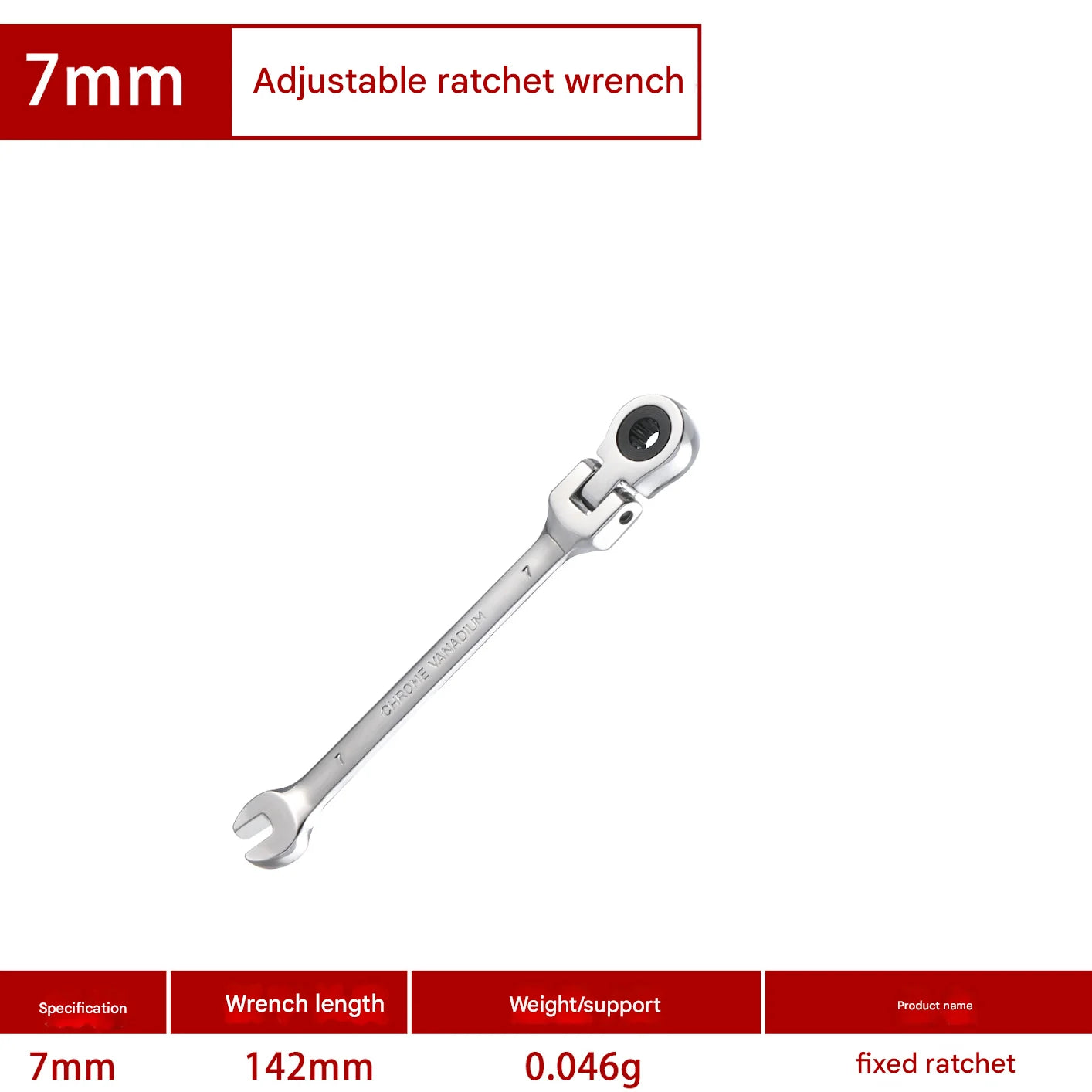 1Pc 72-Tooth Ratchet Wrench Set, Chrome Vanadium Steel, Adjustable Torque for Auto & Heavy-Duty Use