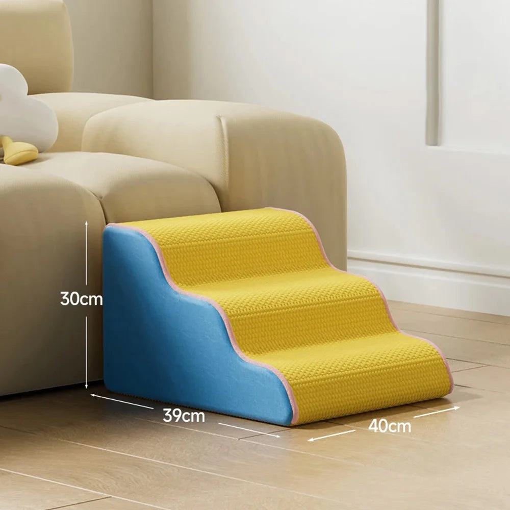 3/4/5 Step Dog Cat Ramp Ladder Pet Stair in Memory Foam Sponge Dogs Sofa Removable Washable Training Pet Ramp Stairs Pet Supplies