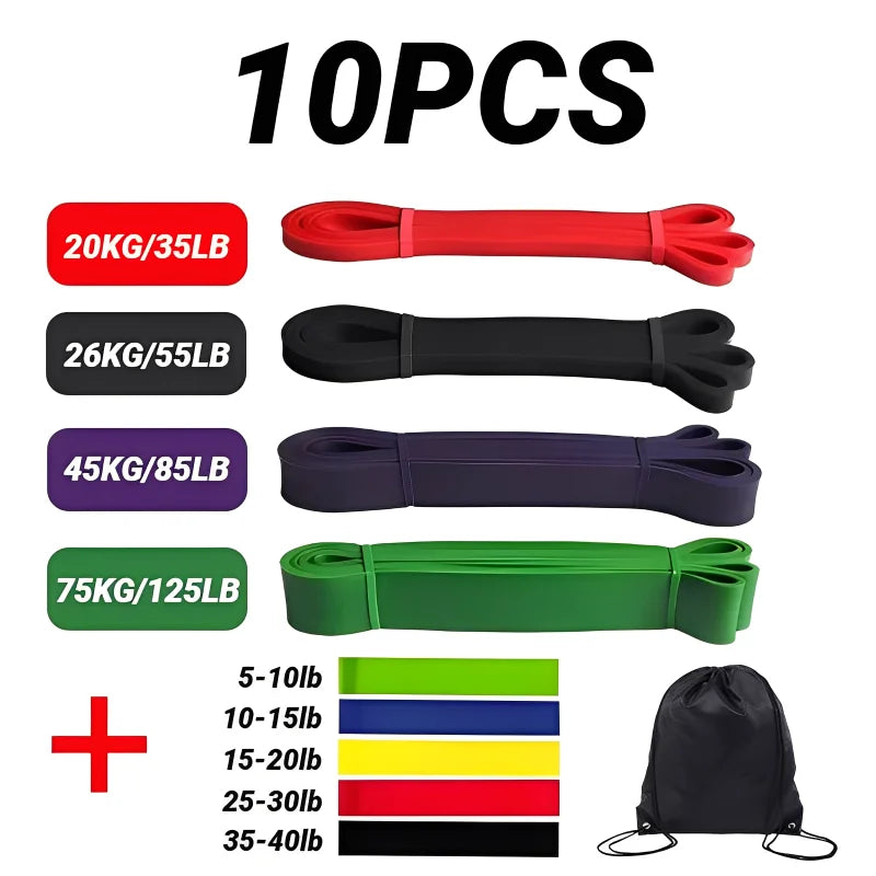 1/5Pcs Tpe Elastic Band Resistance Strength Training Sports Fitness Latex Pull-Up Ension Thick Circle Yoga Multi-Functional Hip
