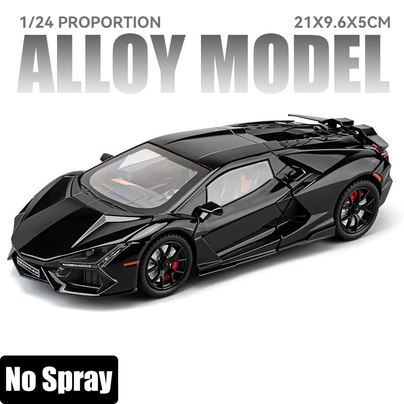 Spray 1:24 Lamborghini Revuelto Countach LP500S Supercar Alloy Metal Diecast Model Car Home Decoration Computer Desktop Present