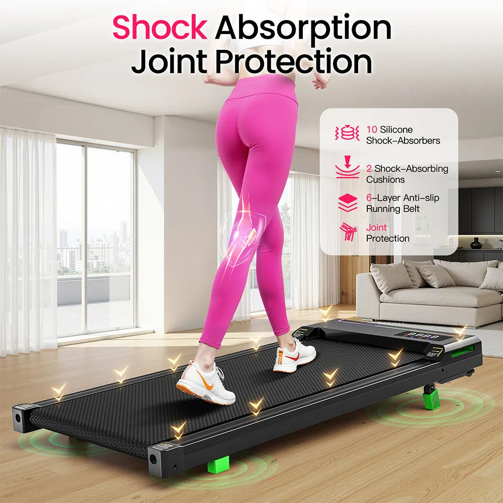 Akluer P03-B Brushless Treadmill, 6% Incline, 2.5HP Quiet Motor, 0.97-6.44km/h, 38x88cm Running Area LED Display & Dual Remote