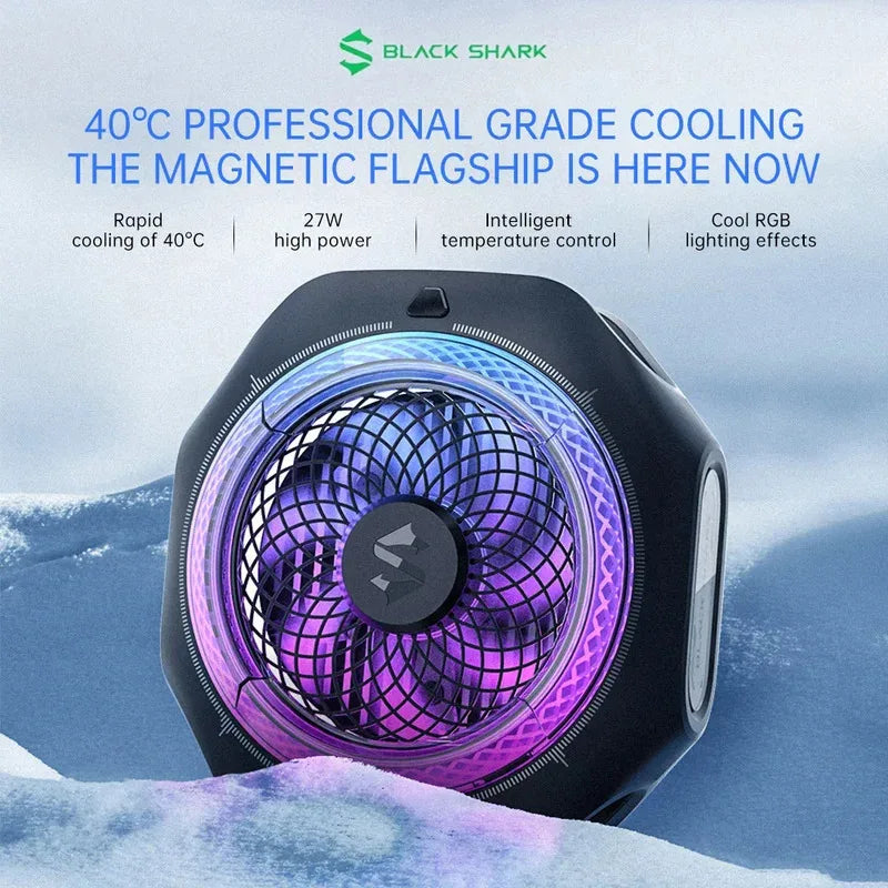 Black Shark Magnetic/Back Clip Phone Cooler 4 Pro Gaming Air Cooler Radiator Cooling Fan Turbo With RGB Light For Android iOS