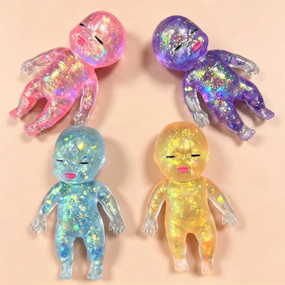 Top Seller Glitter Baby Squishy Toy Slow Rebound Fidget Toy Stress Relief Soft Squeeze Toy Creative Gift for Kids Adults