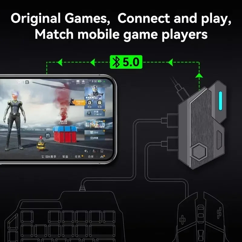 Wireless Gaming Adapter 🎮 – Keyboard & Mouse Converter for PUBG Mobile (Android & iOS)