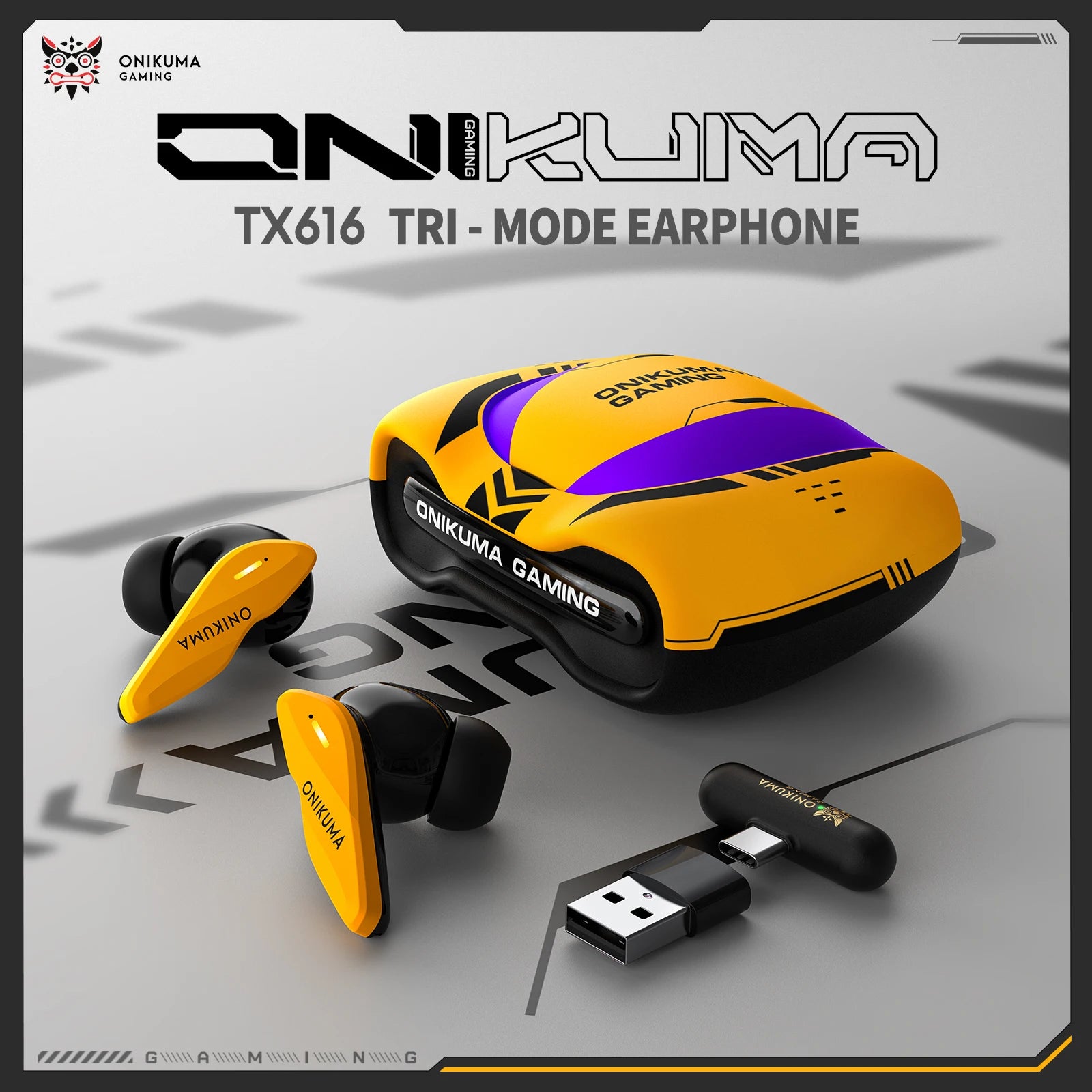 ONIKUMA TX616 TWS Earbuds (2026 New Model) - Mecha Style, 7-Hour Ultra-Long Battery Life, Bluetooth 5.4 Supported