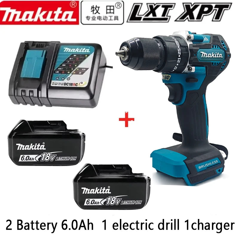 Makita DDF487 10mm brushless 18V lithium rechargeable impact drill household hand drill high torque electric screwdriver DDF487