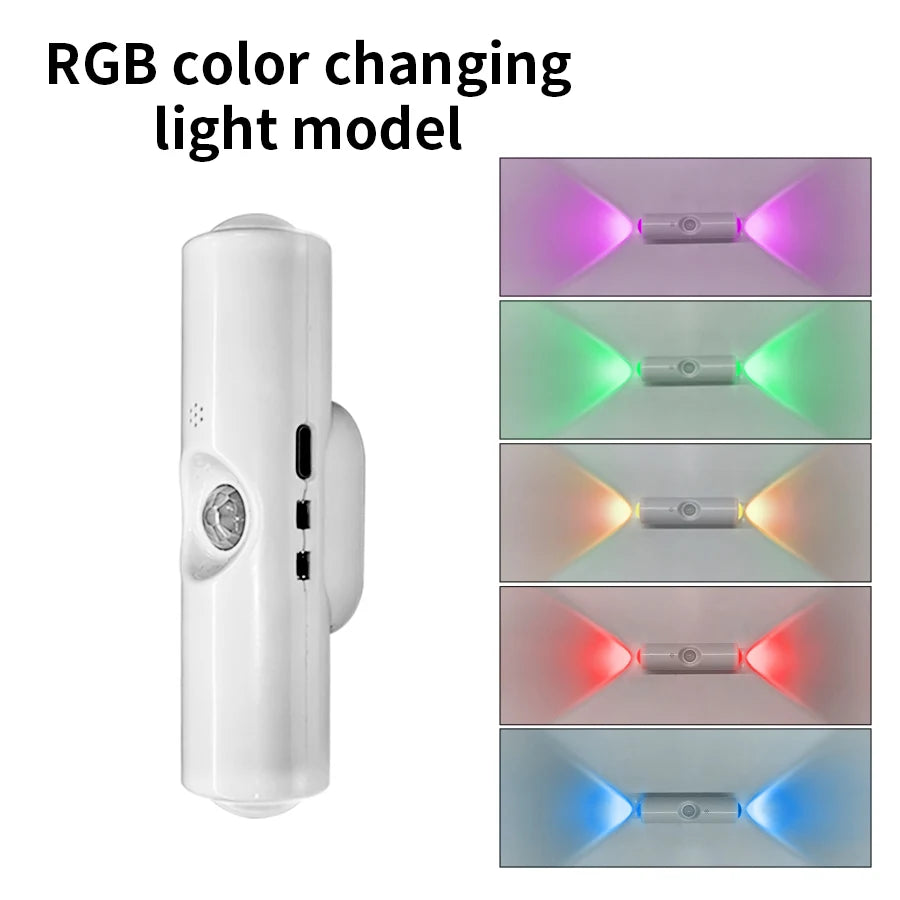 LED Night Light with Motion Sensor Wall Lamp Rechargeable RGB Gradient Ambient Night Lights Magnetic Sunset Lamp Room Decoration