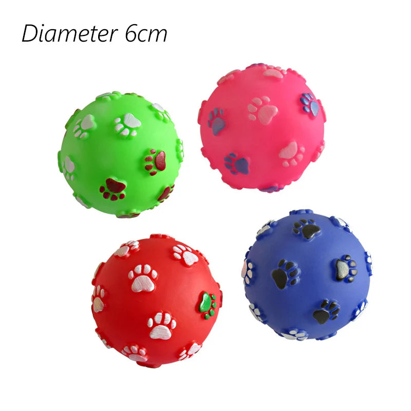 Interactive Dog Ball 🐶 – Durable Rubber Toy for Small Dogs (6 cm)