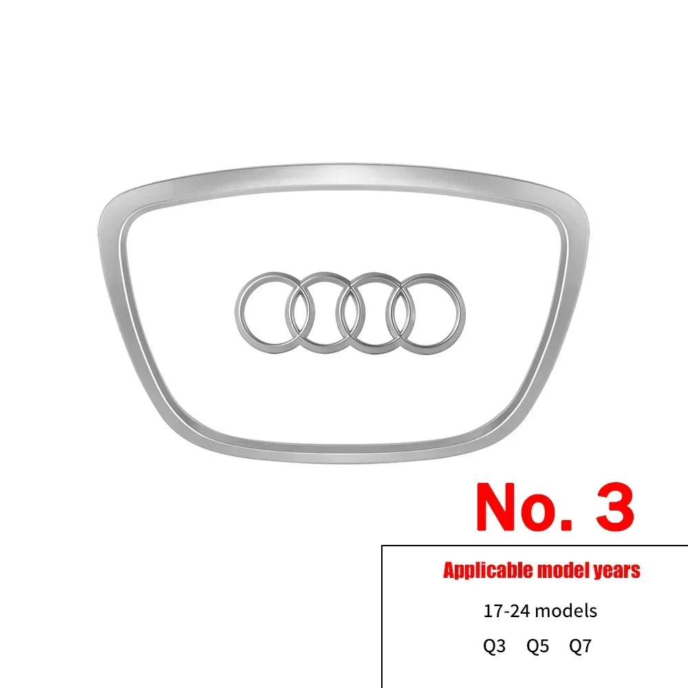 Automobile Steering Wheel Logo Bright Frame Strip Electroplated Car Logo Sticker For Audi A3 A4 B8 8P B9 8V A5 A6 C7 A7 Q3 Q5 Q7