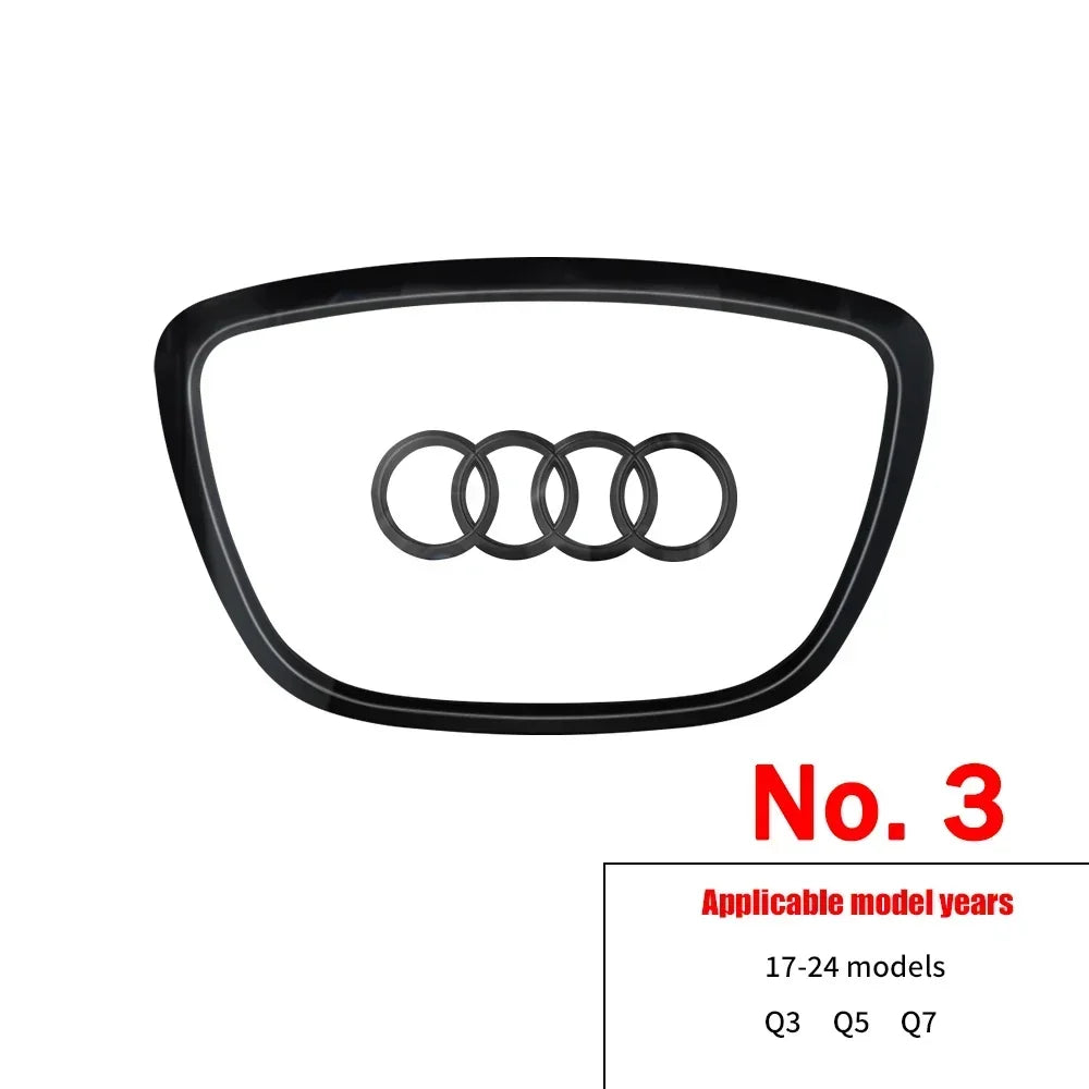 Automobile Steering Wheel Logo Bright Frame Strip Electroplated Car Logo Sticker For Audi A3 A4 B8 8P B9 8V A5 A6 C7 A7 Q3 Q5 Q7