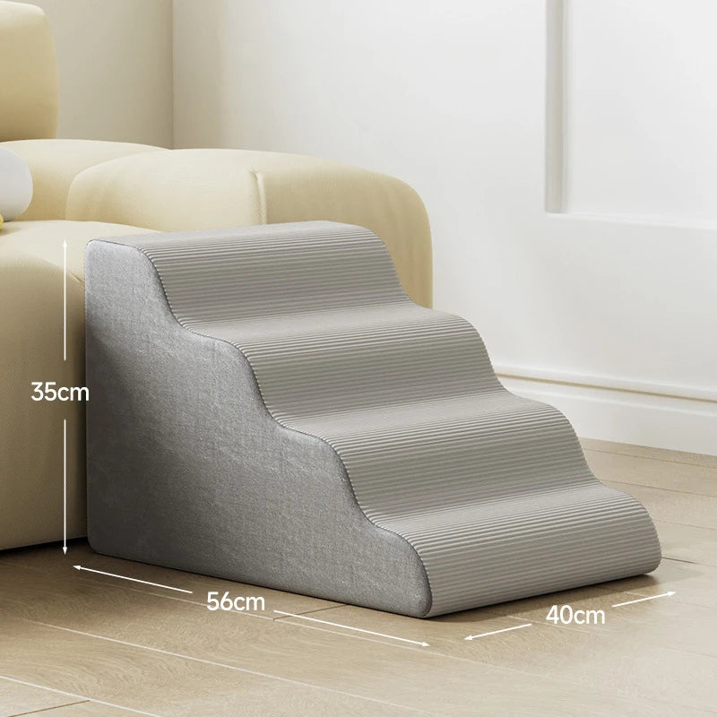 3/4/5 Step Dog Cat Ramp Ladder Pet Stair in Memory Foam Sponge Dogs Sofa Removable Washable Training Pet Ramp Stairs Pet Supplies