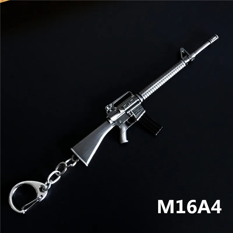 Mini PUBG Gun Keychain – AWM & AK47 Metal Keyring | Gaming Weapon Charm