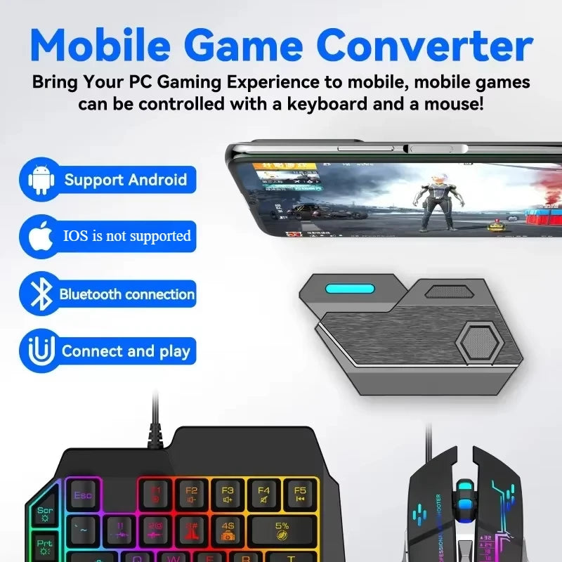 Wireless Gaming Adapter 🎮 – Keyboard & Mouse Converter for PUBG Mobile (Android & iOS)