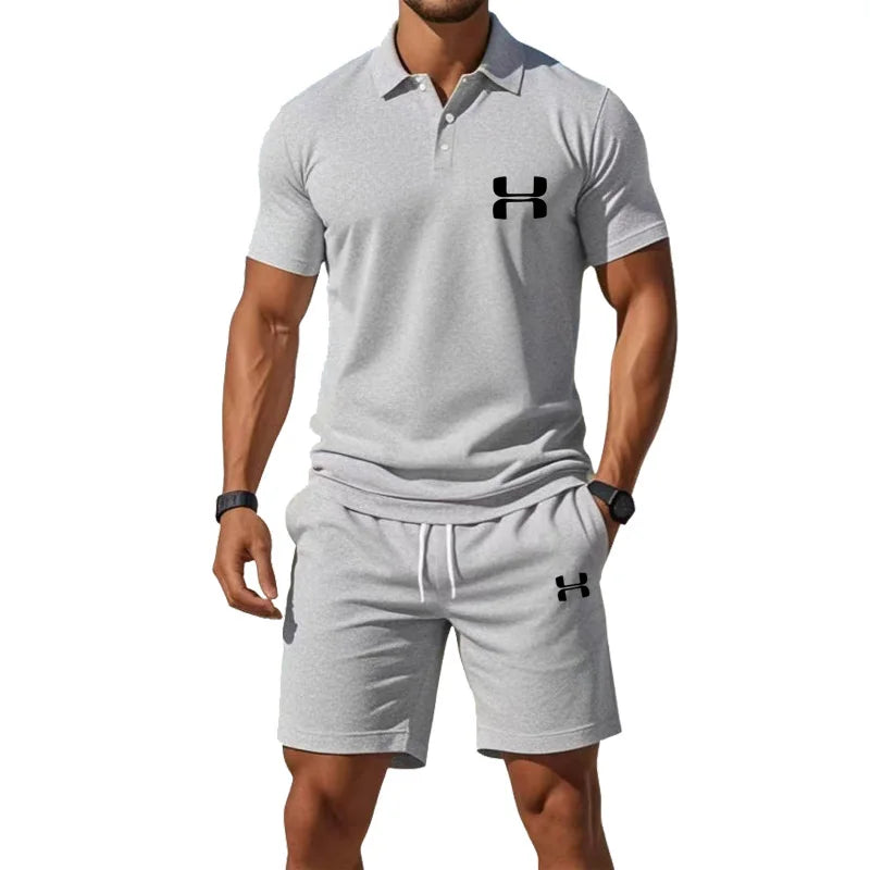 Men’s Summer Polo Set – T-Shirt & Shorts Matching Outfit | Casual Sport Style