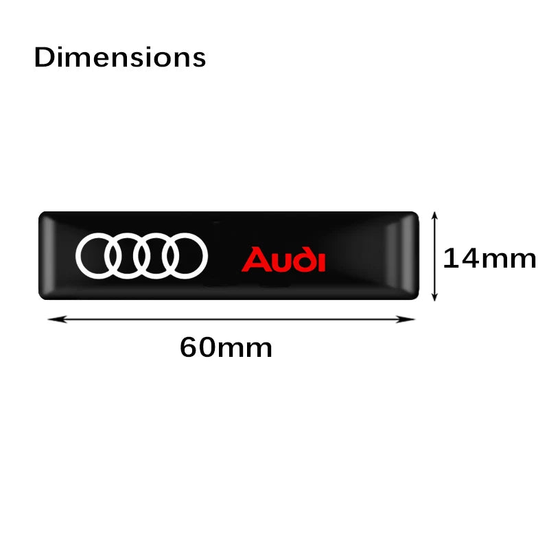 10Pcs Car Styling 3D Epoxy Vinyl Stickers Decals Car Accessories For Audi A6 A3 A4 A5 A6 Q2L Q3 Q5 Q7 Q8 R8 S4 S8 S7 RS5 RS8 RS6