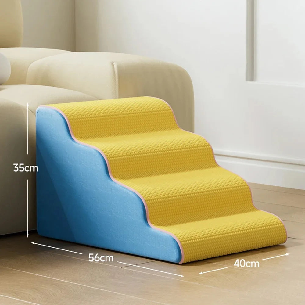 3/4/5 Step Dog Cat Ramp Ladder Pet Stair in Memory Foam Sponge Dogs Sofa Removable Washable Training Pet Ramp Stairs Pet Supplies