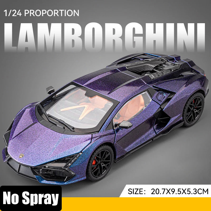 Spray 1:24 Lamborghini Revuelto Countach LP500S Supercar Alloy Metal Diecast Model Car Home Decoration Computer Desktop Present