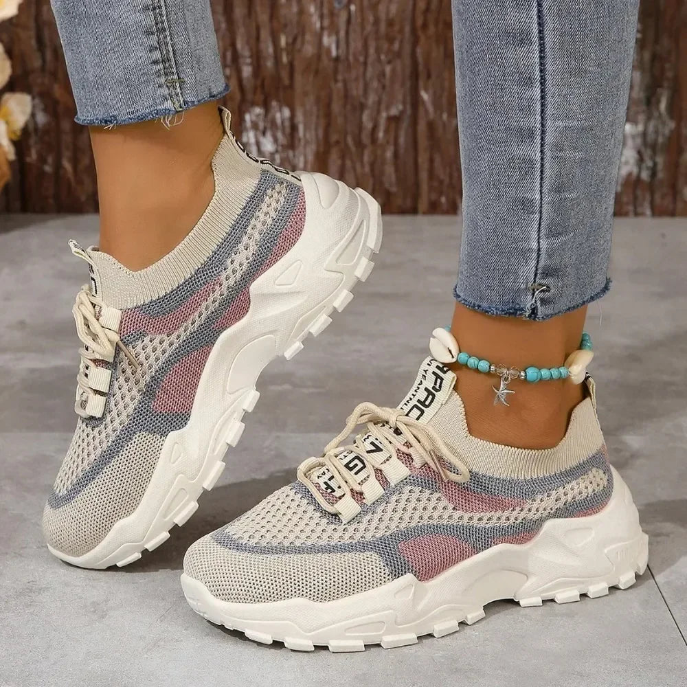 2025 Fashion Cross-border Large Summer Hollowed-out Woven Women's Sports Casual Shoes Light Running Shoes Women's Sports Shoes