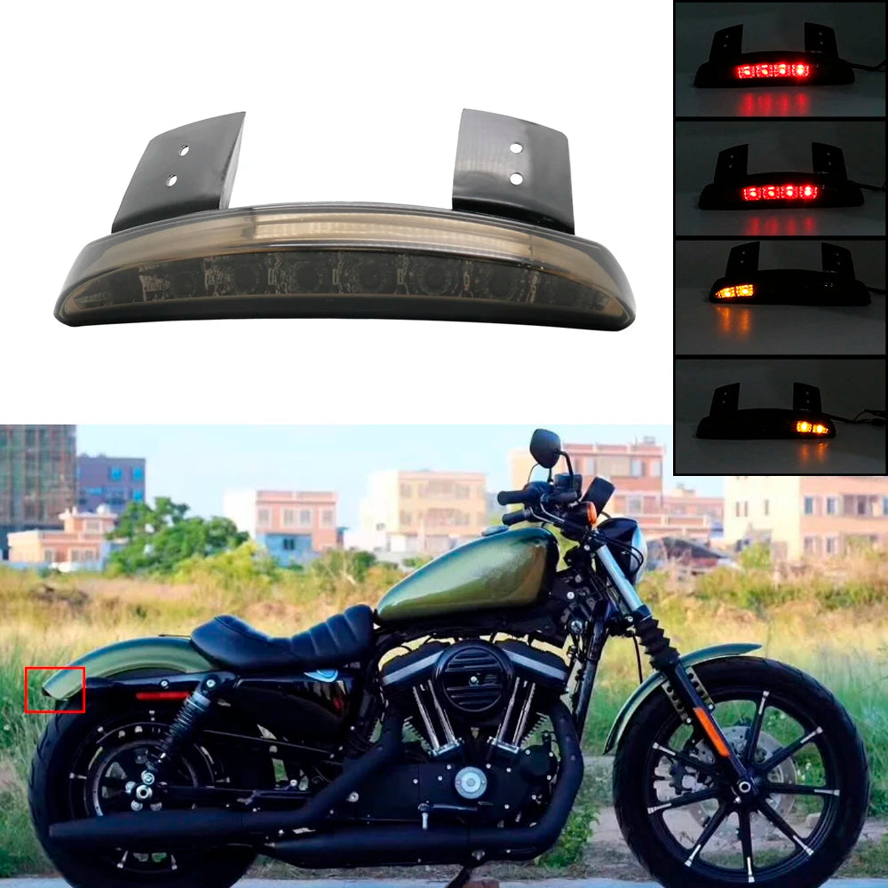 Motorcycle LED Rear Fender Brake License Plate Light Tail Stop Running Lamp For Harley Sportster Iron XL 883 1200 Dyna Softail