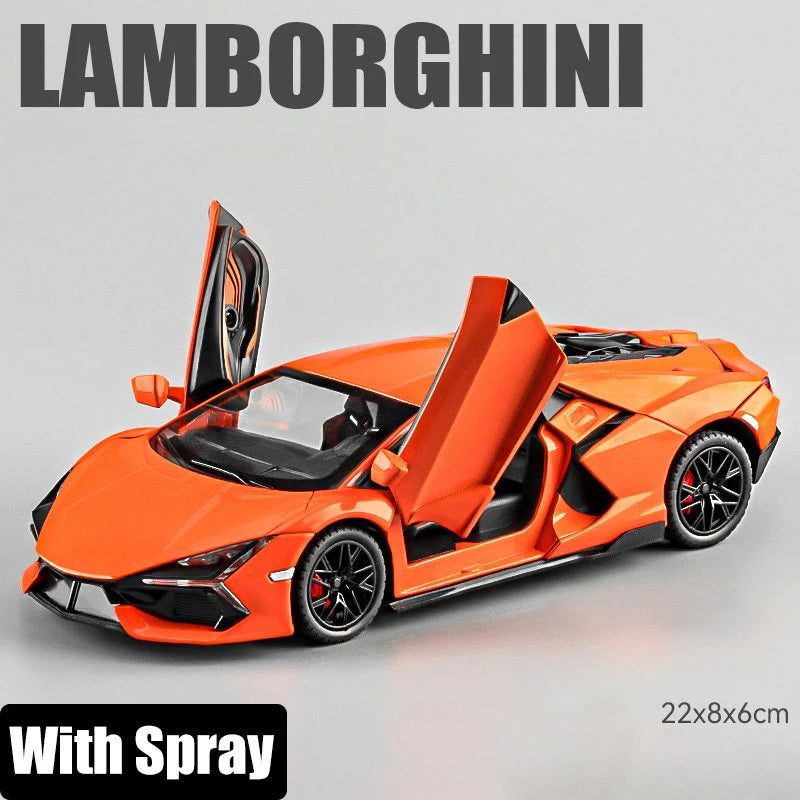 Spray 1:24 Lamborghini Revuelto Countach LP500S Supercar Alloy Metal Diecast Model Car Home Decoration Computer Desktop Present