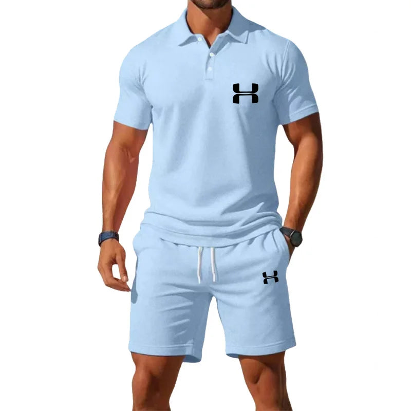 Men’s Summer Polo Set – T-Shirt & Shorts Matching Outfit | Casual Sport Style