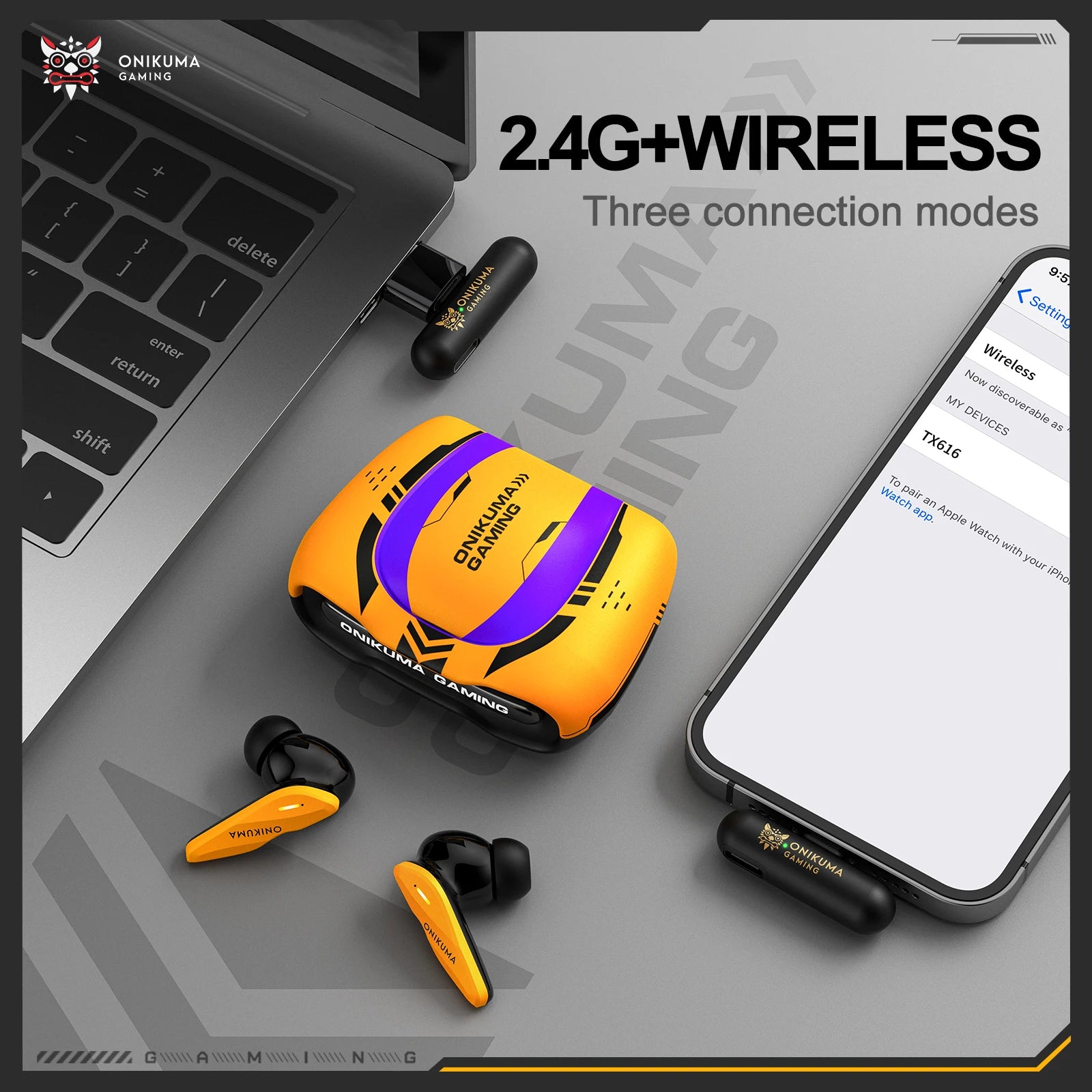 ONIKUMA TX616 TWS Earbuds (2026 New Model) - Mecha Style, 7-Hour Ultra-Long Battery Life, Bluetooth 5.4 Supported