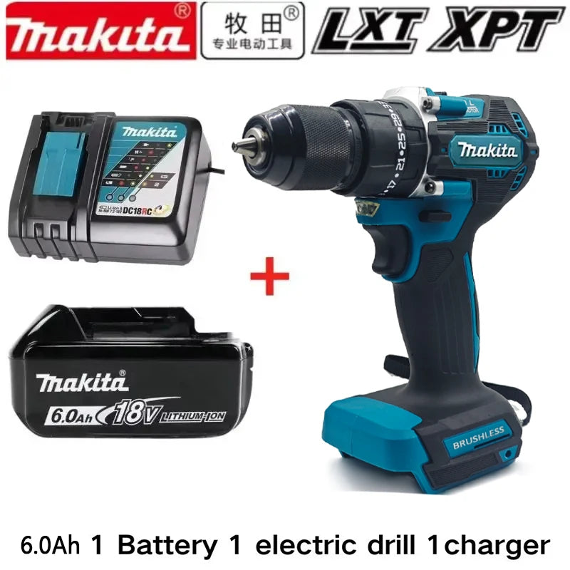 Makita DDF487 10mm brushless 18V lithium rechargeable impact drill household hand drill high torque electric screwdriver DDF487