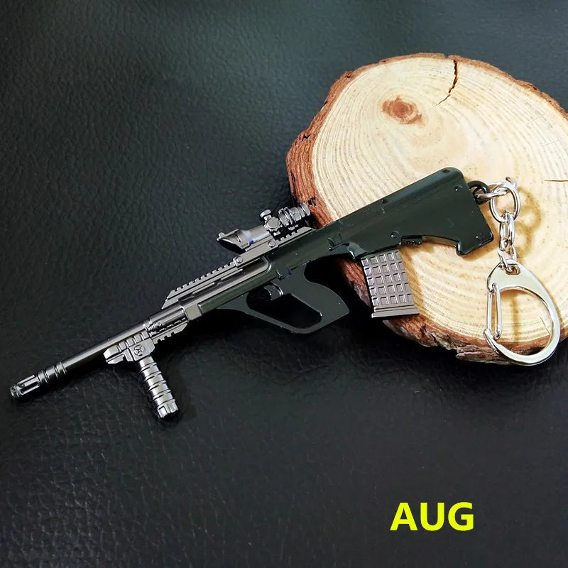 Mini PUBG Gun Keychain – AWM & AK47 Metal Keyring | Gaming Weapon Charm