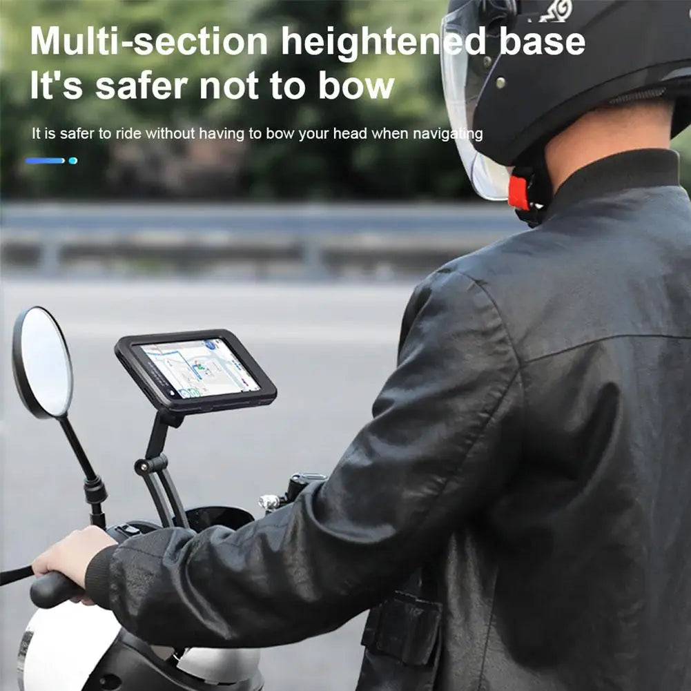 Waterproof Motorcycle Mobile Phone Holder 360°Rotatable Bike Cellphone Mount Universal Adjustable Cycling Smart Phone Mount