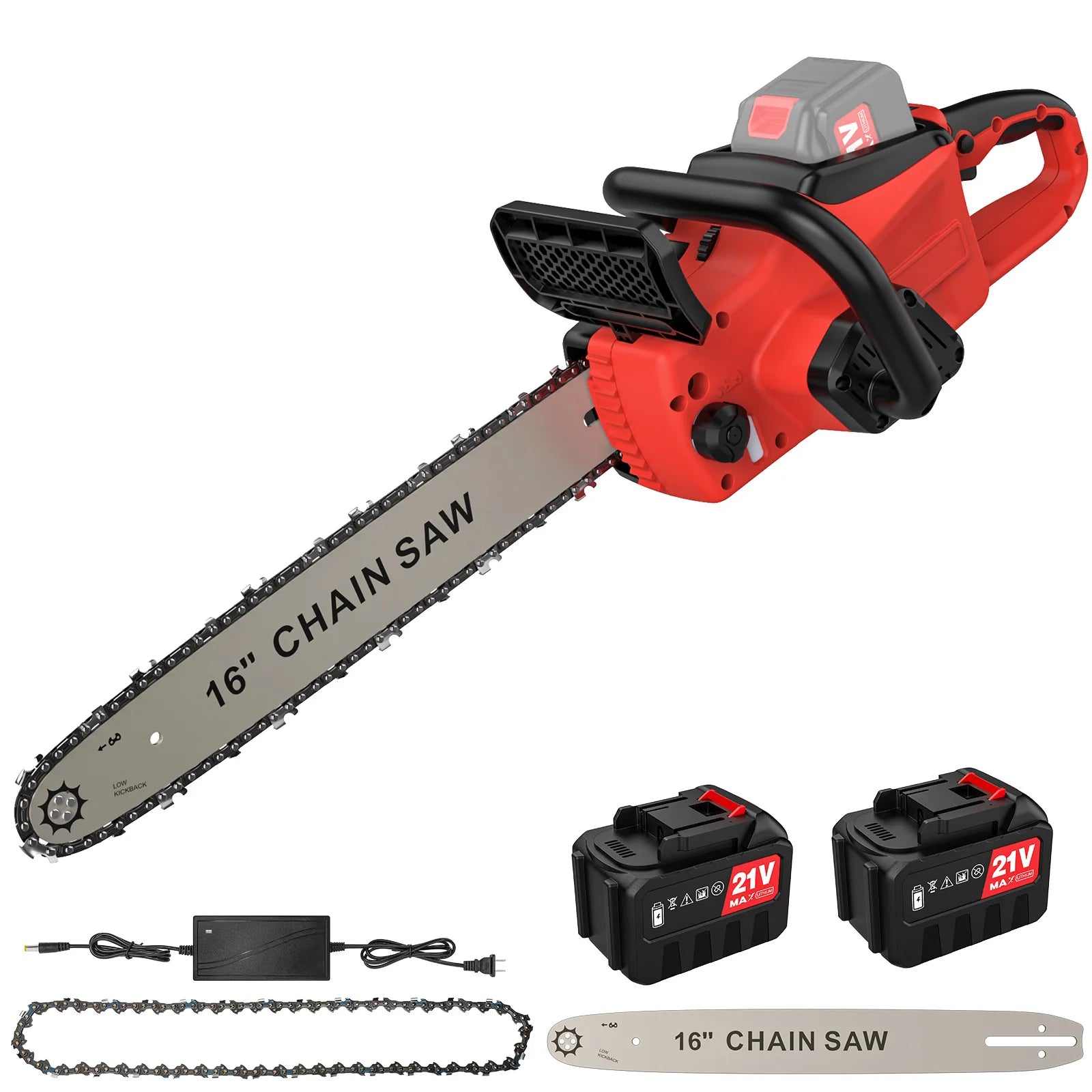 Brushless 16Inch Electric Chainsaw Cordless Pruning Woodworking Power Tool Handheld Garden Cutter For Makita Battery