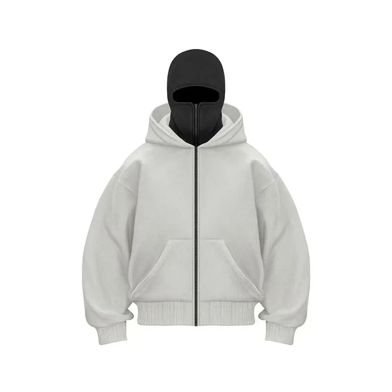 Men's and women's berets - Rock style - Fall/Winter collection - New product - Double-layered hooded sweatshirt - Zipper jacket